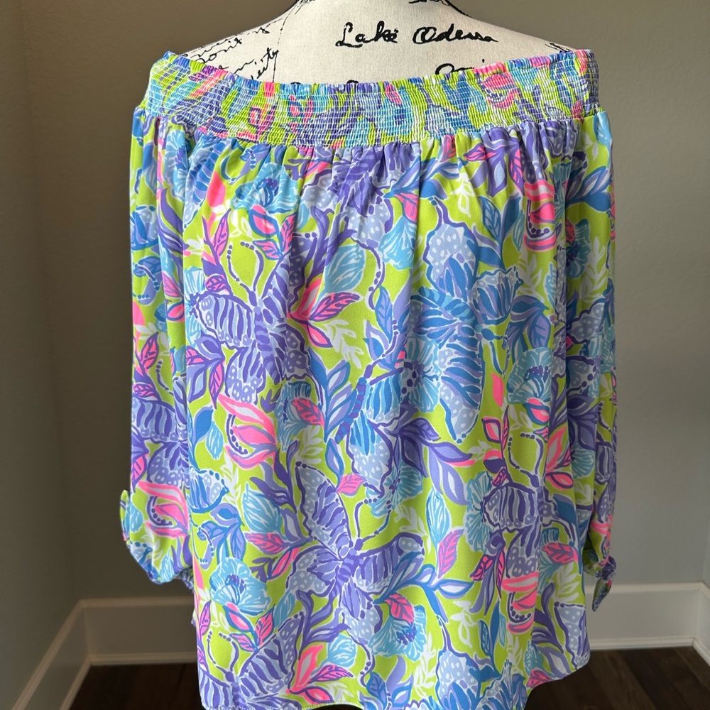 Lilly Pulitzer Dew Drop Off-Shoulder Top